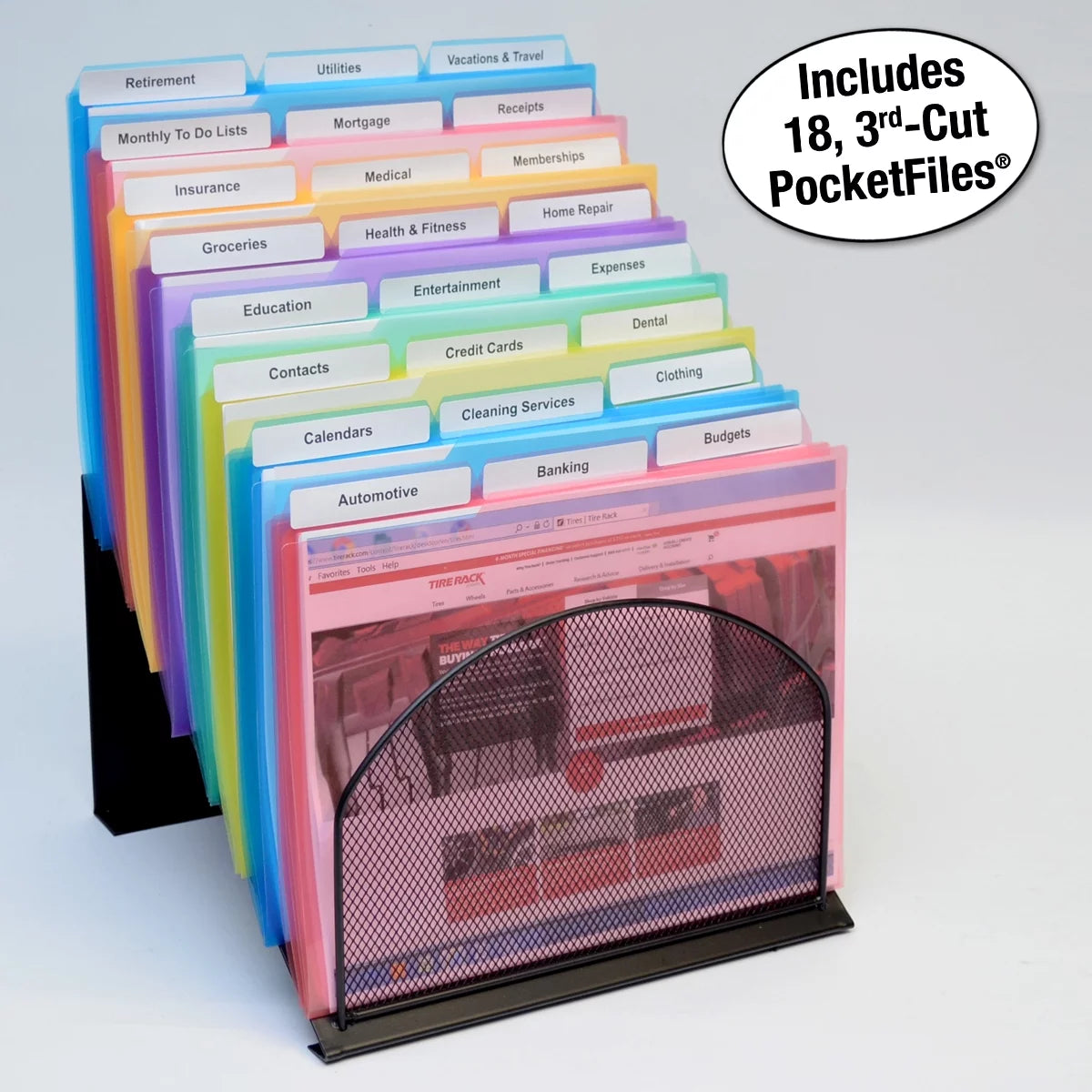 8 Section Black Wire Mesh Desktop Organizer X10182