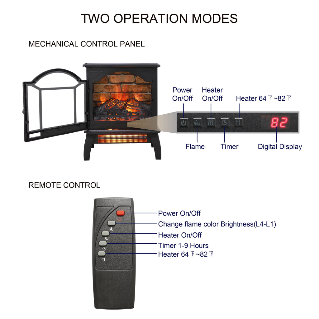 18 Inch 3D Infrared Electric Stove with Remote Control H373