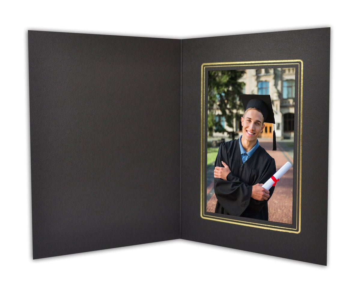 Cardboard Photo Folder for 4x6 Photo Pack of 100 Black X15255