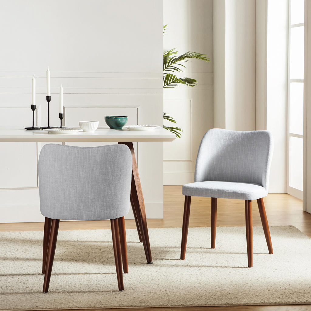 Gray Fabric Upholstered Dining Chairs Set of 2 I421289