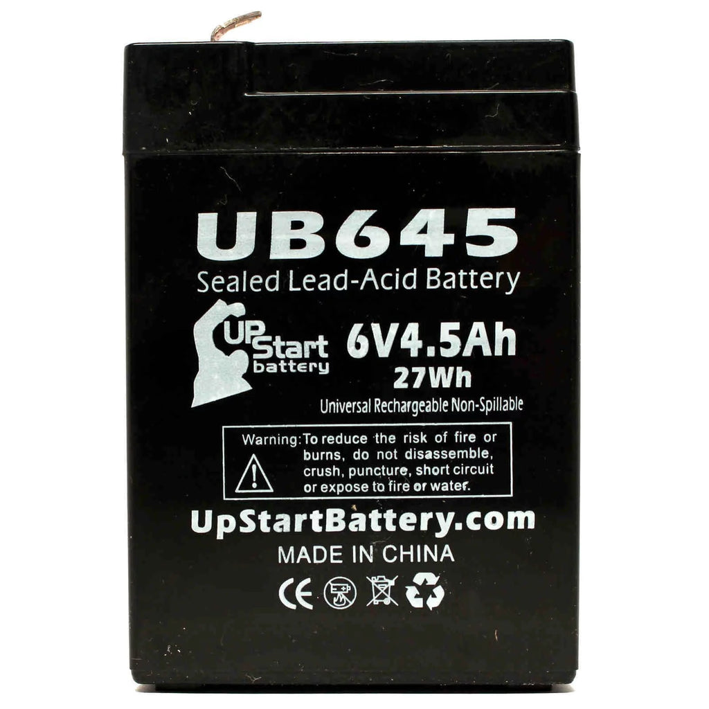 4x Pack 6V 4.5Ah Sealed Lead Acid Battery with F1 to F2 Terminal Adapters W861