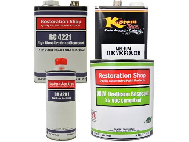 Bright Red Low VOC Urethane Basecoat/Clearcoat Car Auto Paint Complete Medium Gallon Kit T213944