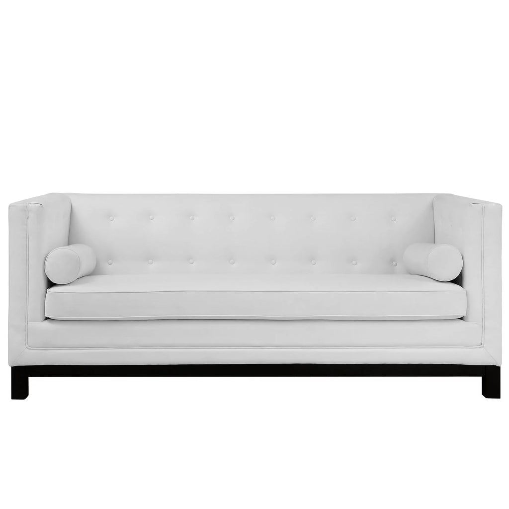White Bonded Leather Sofa N469