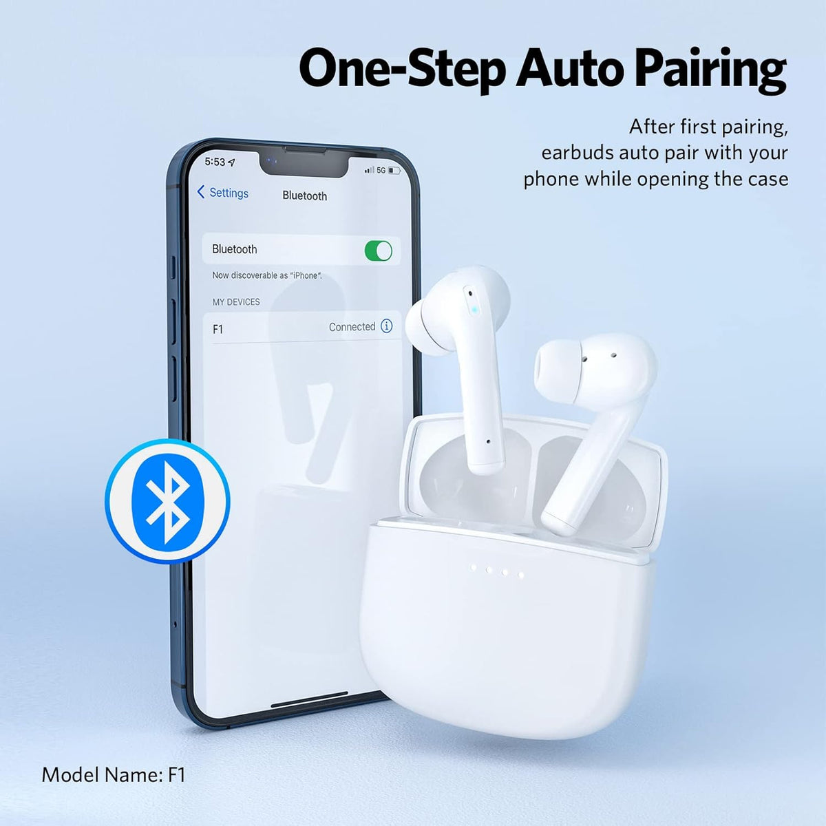 Active Noise Cancelling Bluetooth Wireless Earbuds H518954