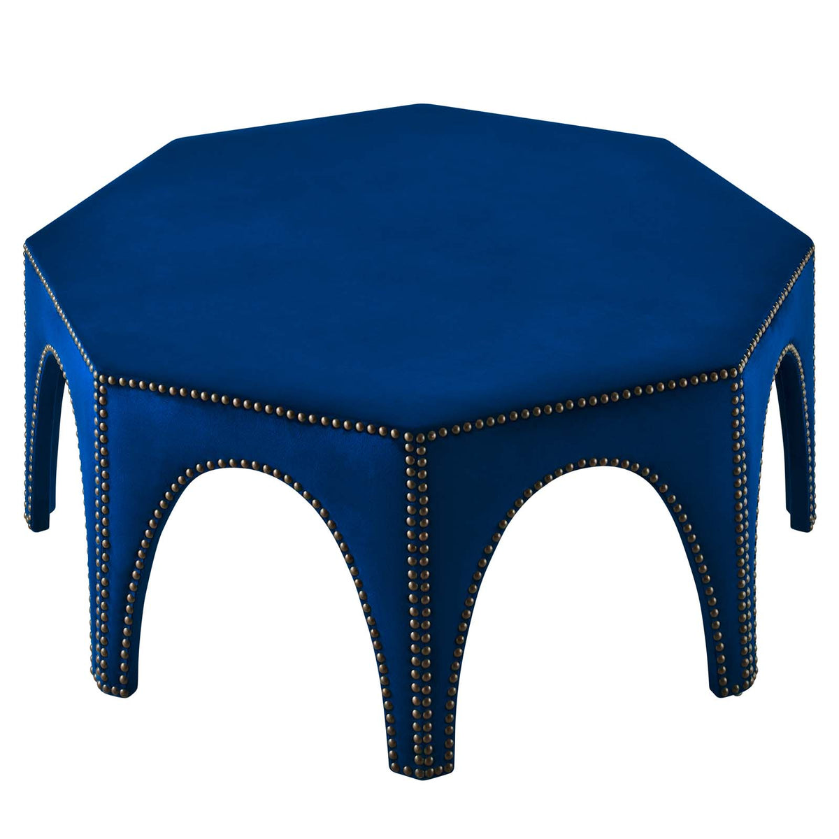 Blue Navy Velvet Ottoman Accent Chair L3647