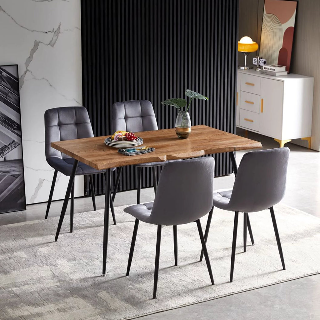 Wooden Dining Table with Metal Legs N7183