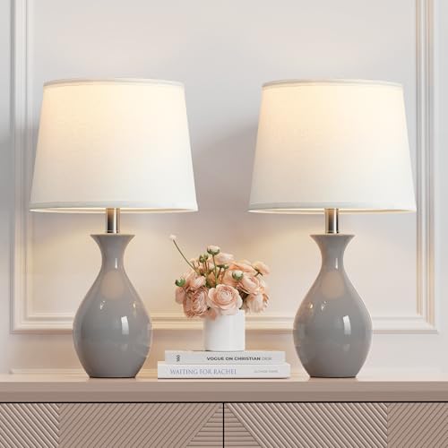 Ceramic Table Lamp Set of 2 White H959