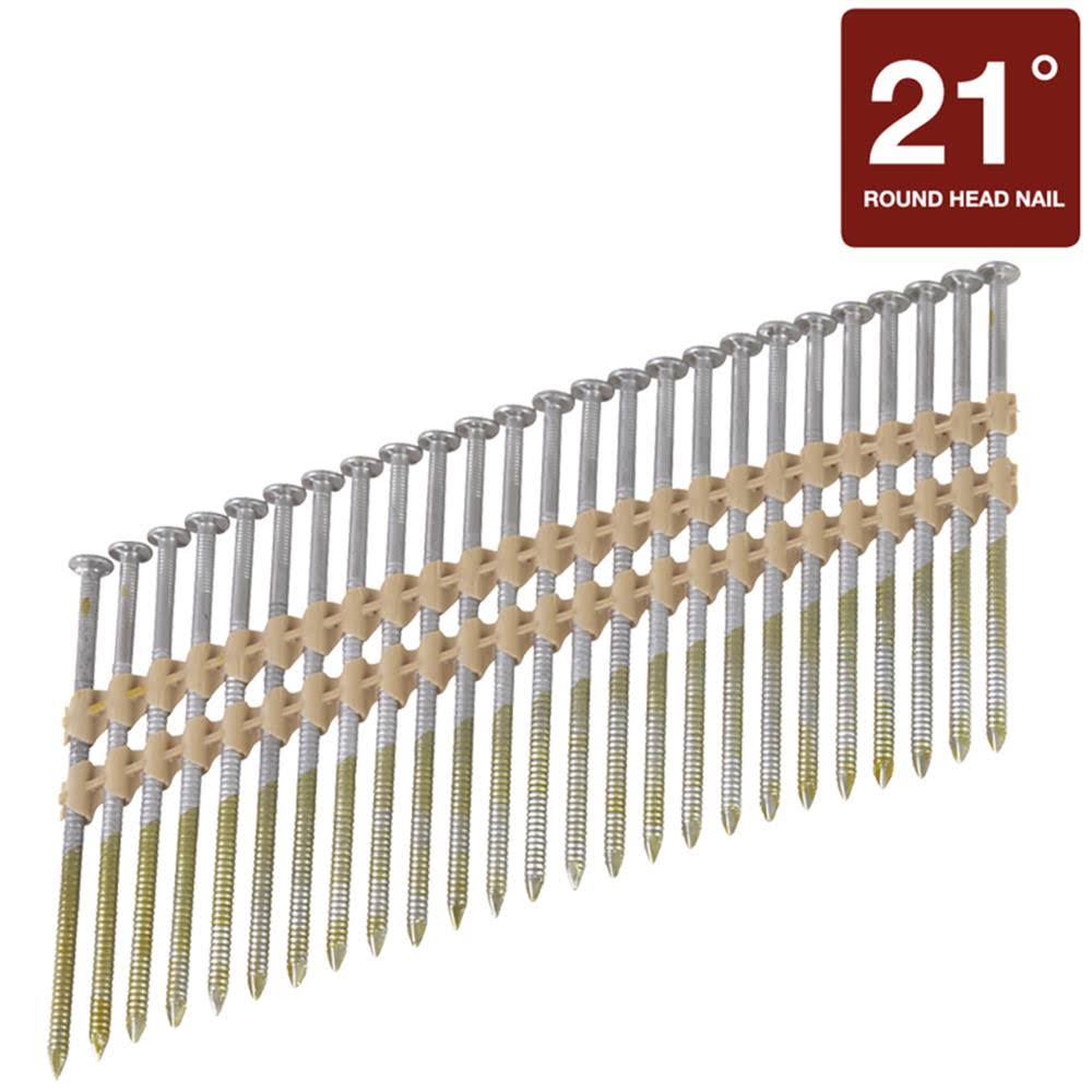 Stainless Steel Framing Nails, Full Round Head, Plastic Strip, 1000 Count L251177