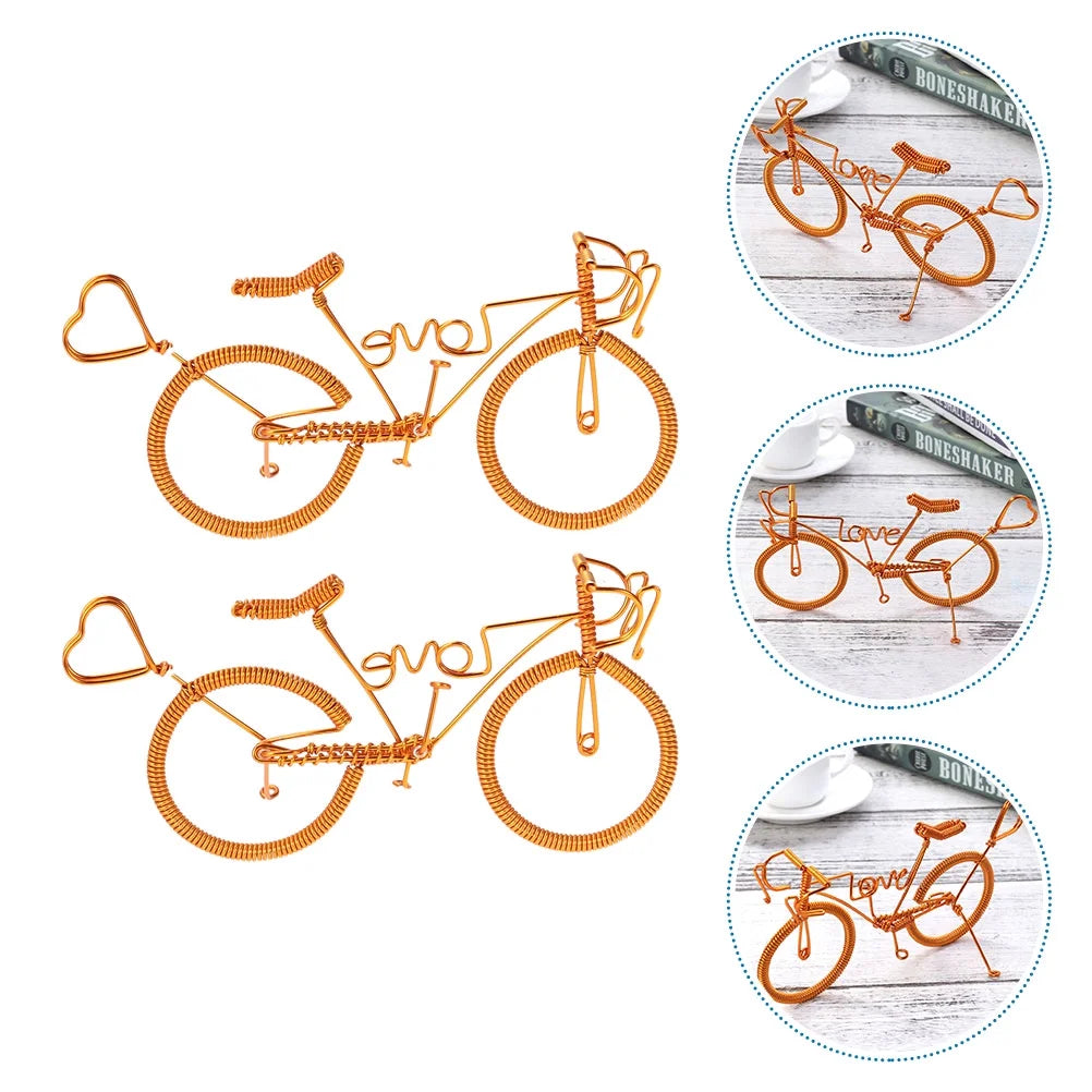2pcs Metal Bike Model Figurines Home Ornaments D4181