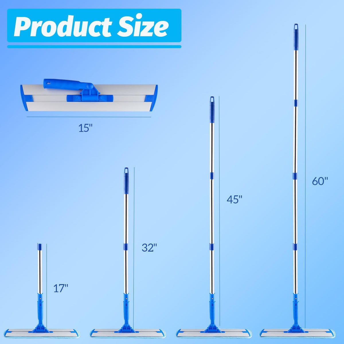Microfiber Flat Mop with 4pcs Reusable Washable Mop Pads H781173