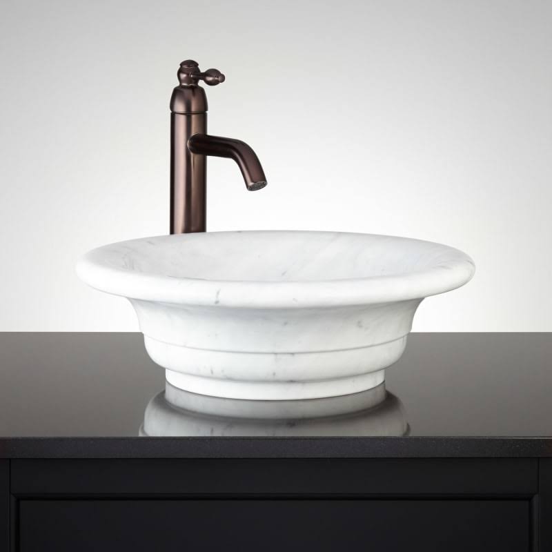 17x22 Carrara Marble Vessel Bathroom Sink D485
