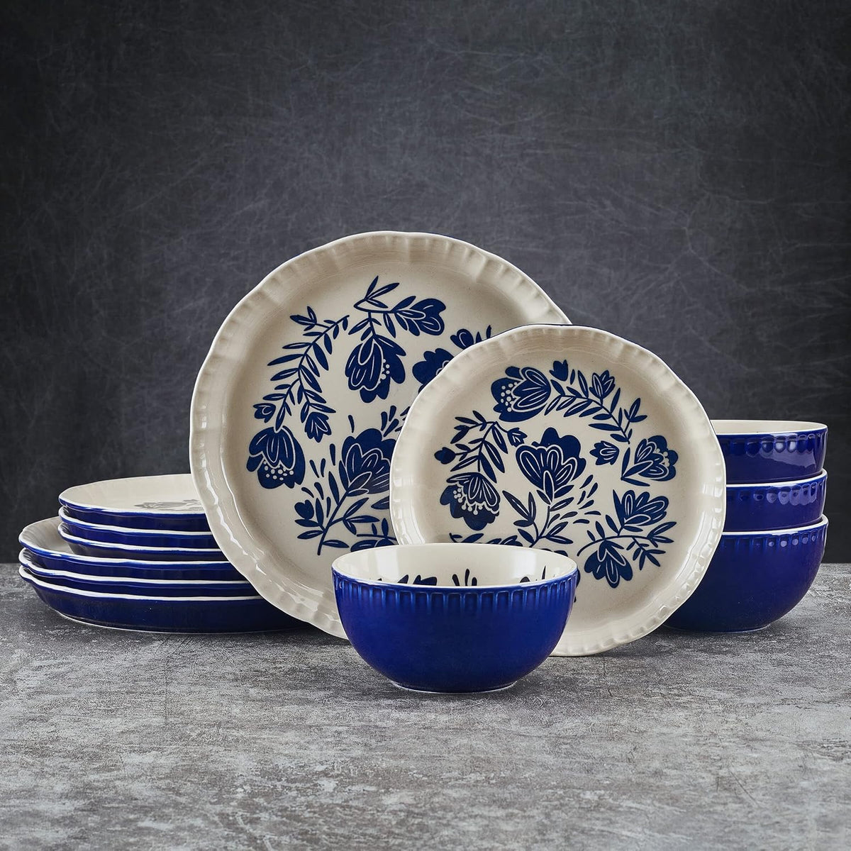 12 Piece Dinnerware Set, Service For 4, Multicolored Y871