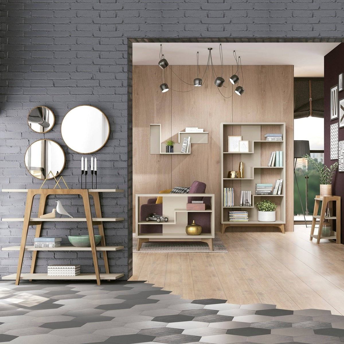 Grey Bookcase A947