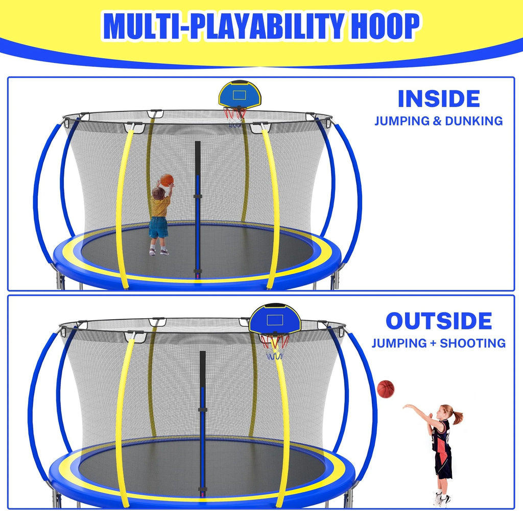 12FT Round Trampoline with Enclosure Net F424404