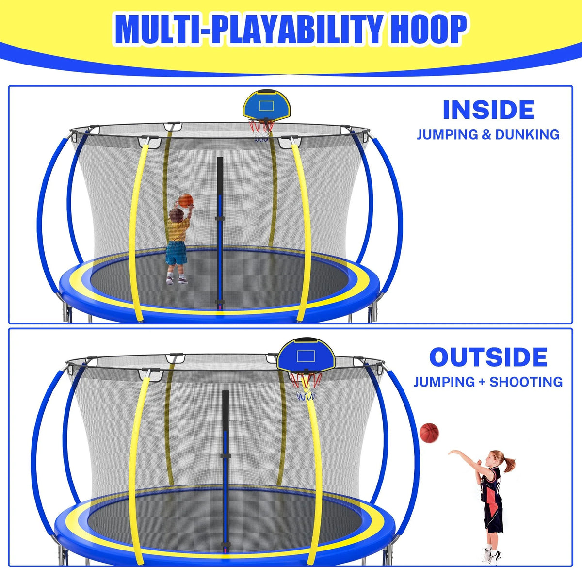 12FT Round Trampoline with Enclosure Net F424404