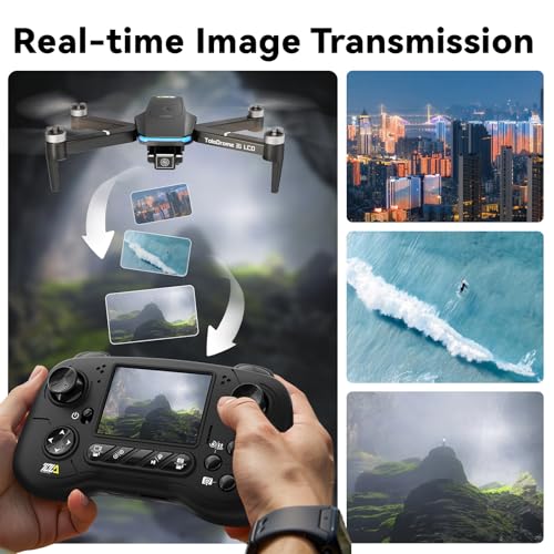 Drone with Camera, LCD Screen Remote Control, Brushless Motor, Foldable D438