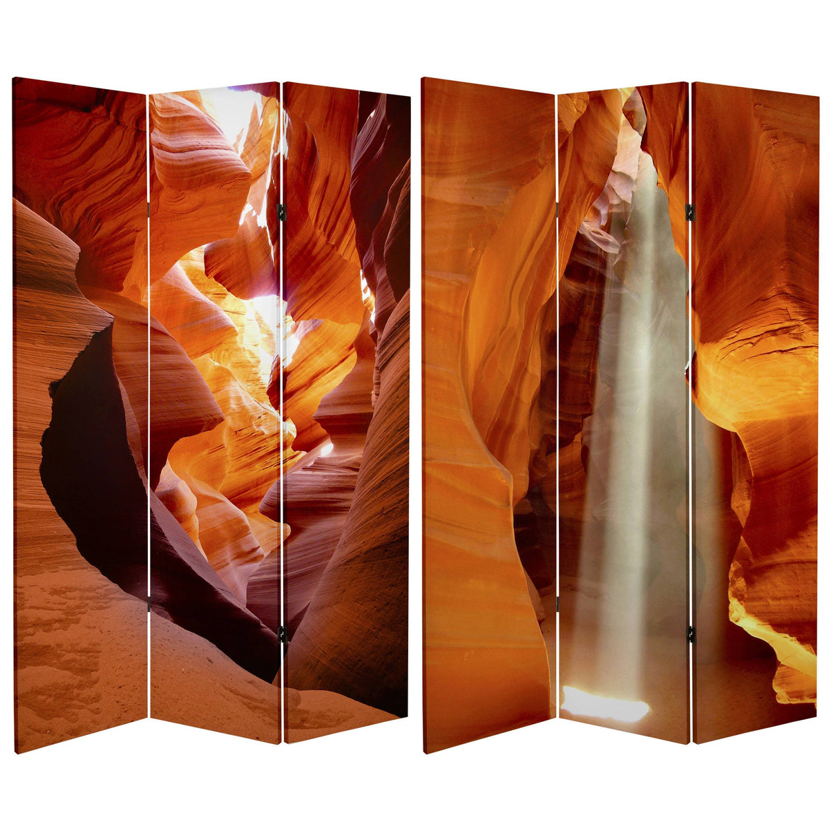 Tall Double Sided Painted Desert Canvas Room Divider B1886