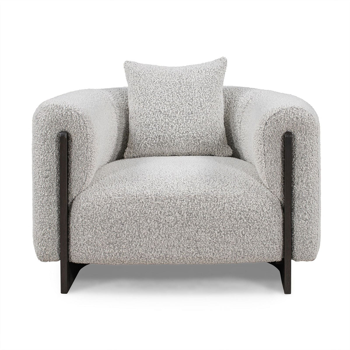 Gray Boucle Fabric Accent Chair N90228