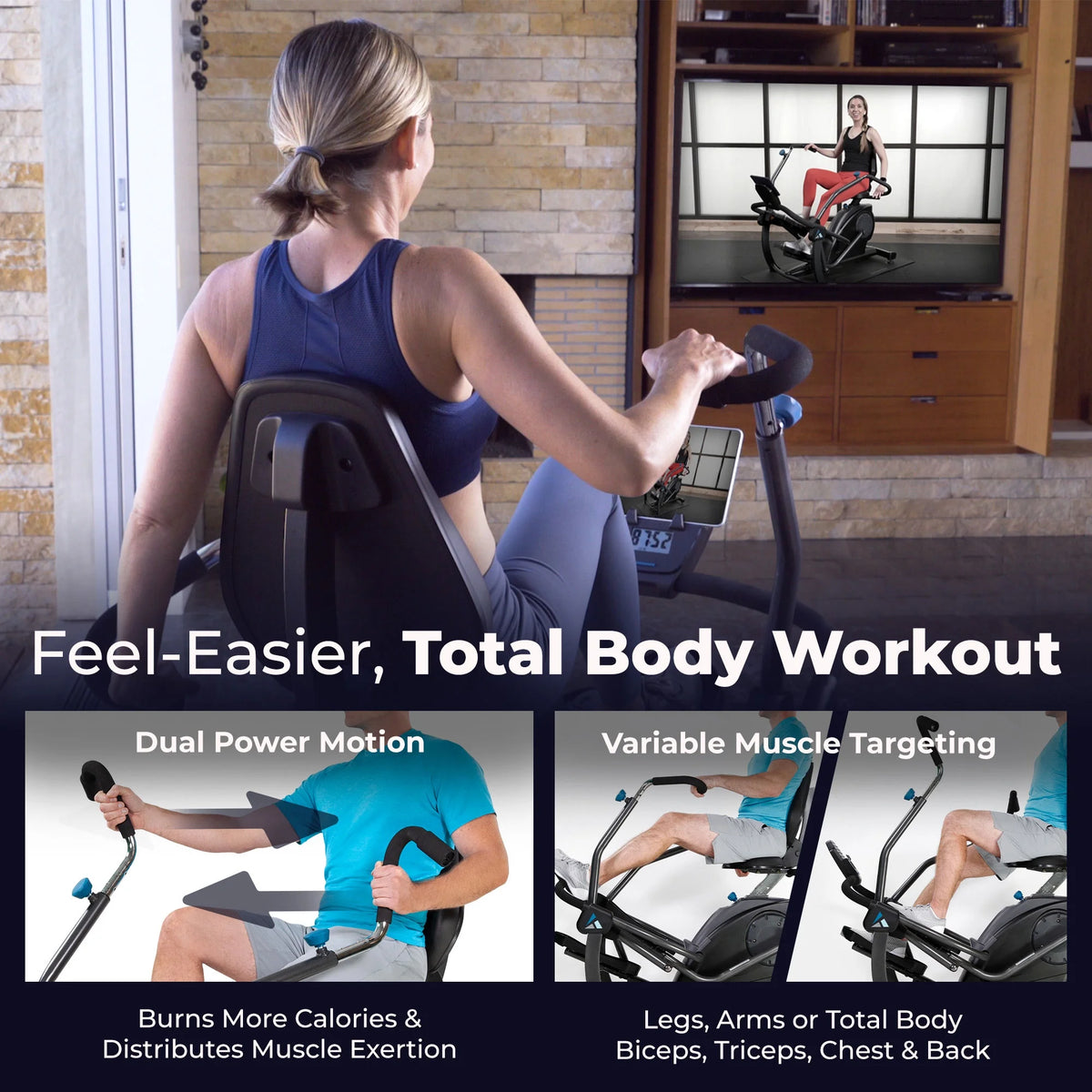 Recumbent Cross Trainer and Cardio Elliptical, Black T271
