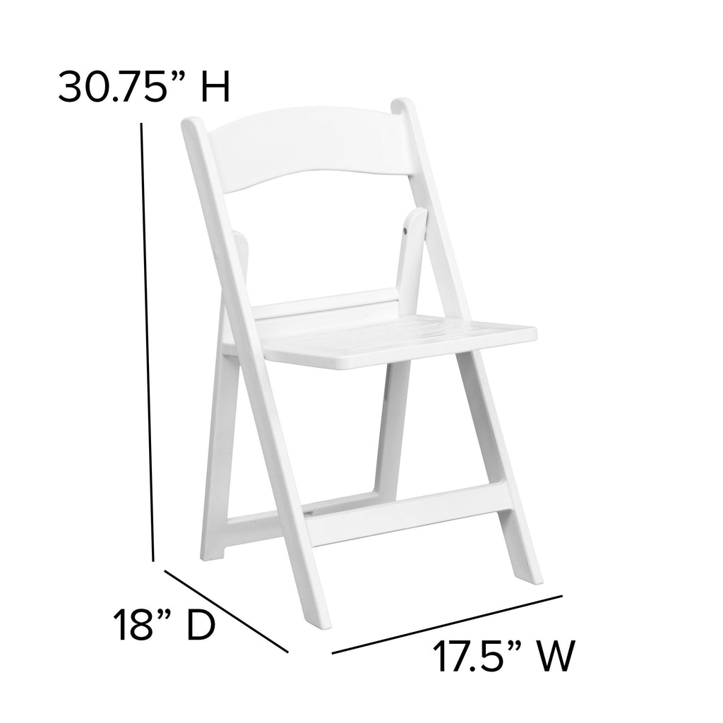 White Resin Folding Chair with Slatted Seat R92480