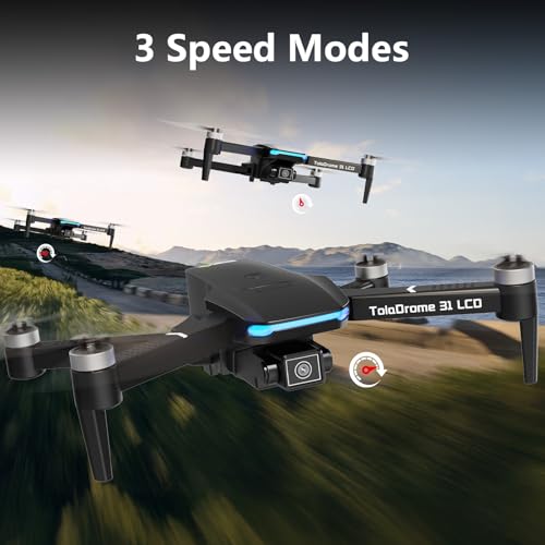 Drone with Camera, LCD Screen Remote Control, Brushless Motor, Foldable D438