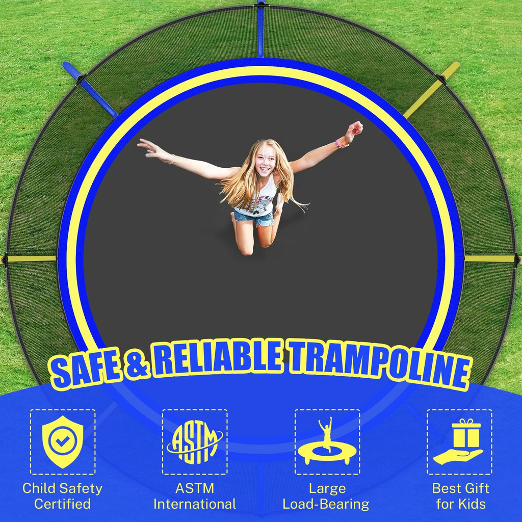 12FT Round Trampoline with Enclosure Net F424404