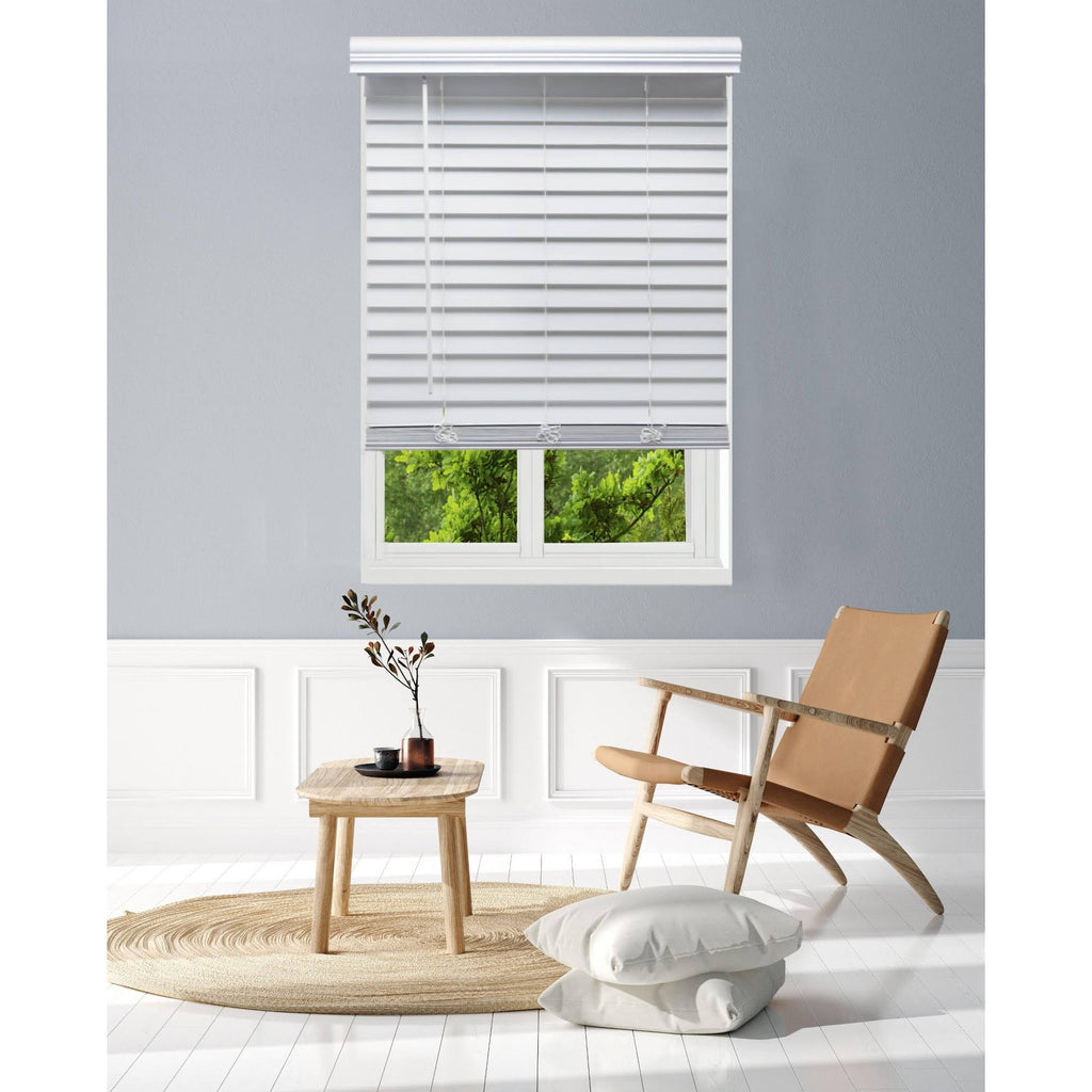 White Faux Wood Cordless Blinds D1940