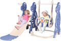 Toddler Slide and Swing Set, 4 in 1 Kids Play Set, 53” Slide, Activity Center with Basketball Hoop X459104