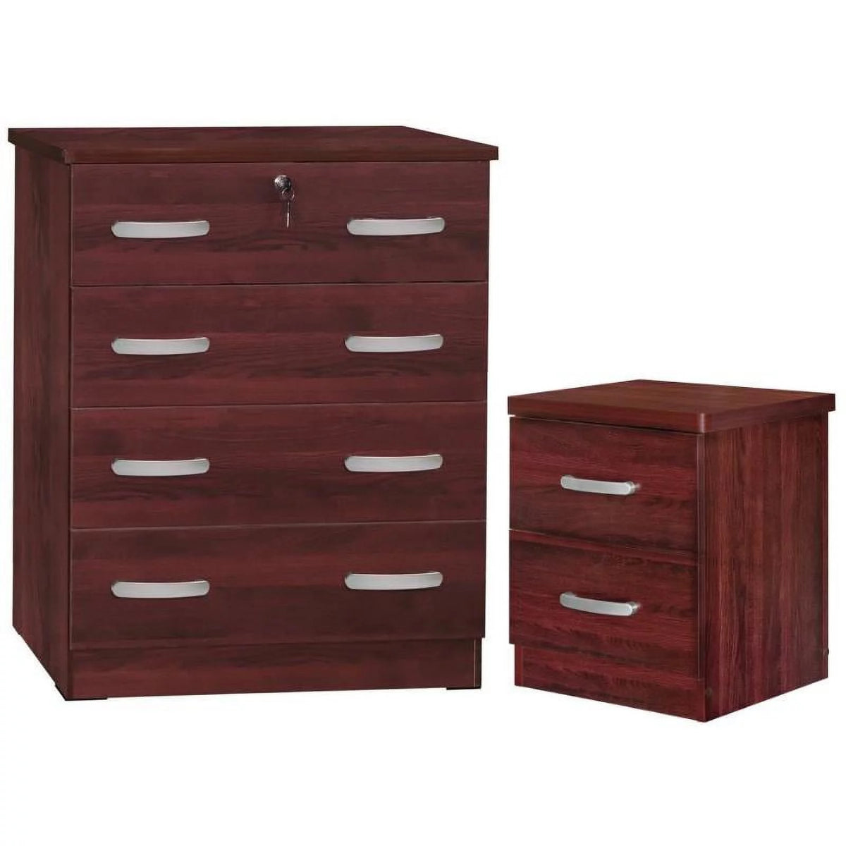 Mahogany Dresser and 2-Drawer Nightstand Set I8654