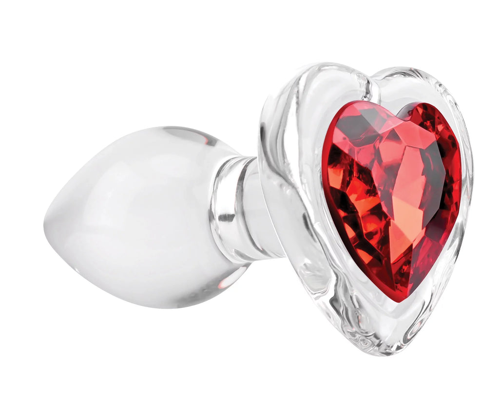 Red Heart Gem Glass Plug X72382