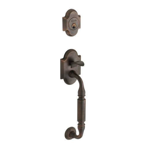 Polished Brass Left-Handed Handleset with Wave Lever C793