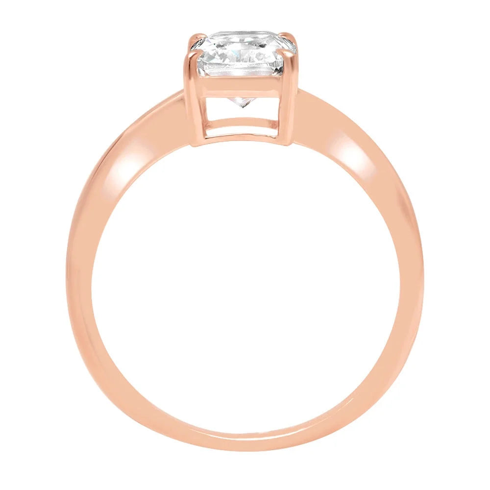 18K Rose Gold Solitaire Ring V80536