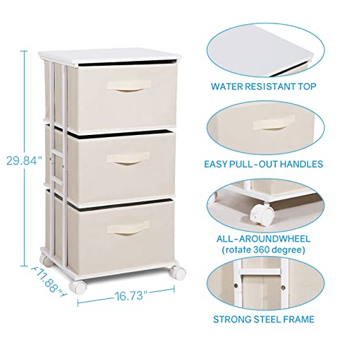 Black 3 Drawer Fabric Dresser G78527