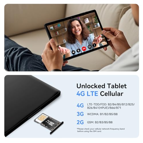Android 15 Tablet with SIM Card Slot, 4G Cellular, Octa-Core, 12GB+64GB, 2TB Expandable, Dual Cameras, WiFi, BT5.0, GPS, Protective Case L7724