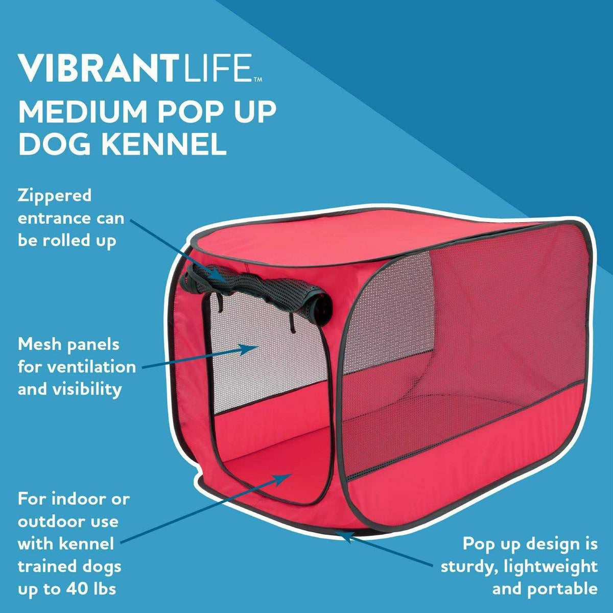 Soft-Sided 32 inch Pop-up Mesh Pet Kennel P492689