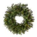 Pre-Lit Artificial Christmas Wreath, Green, 24 Inches L28838