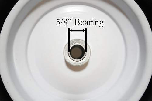 14.5" Flat Free Tire for Wheelbarrow, 5/8" Bearing with Extra 3/4" Bearing O449