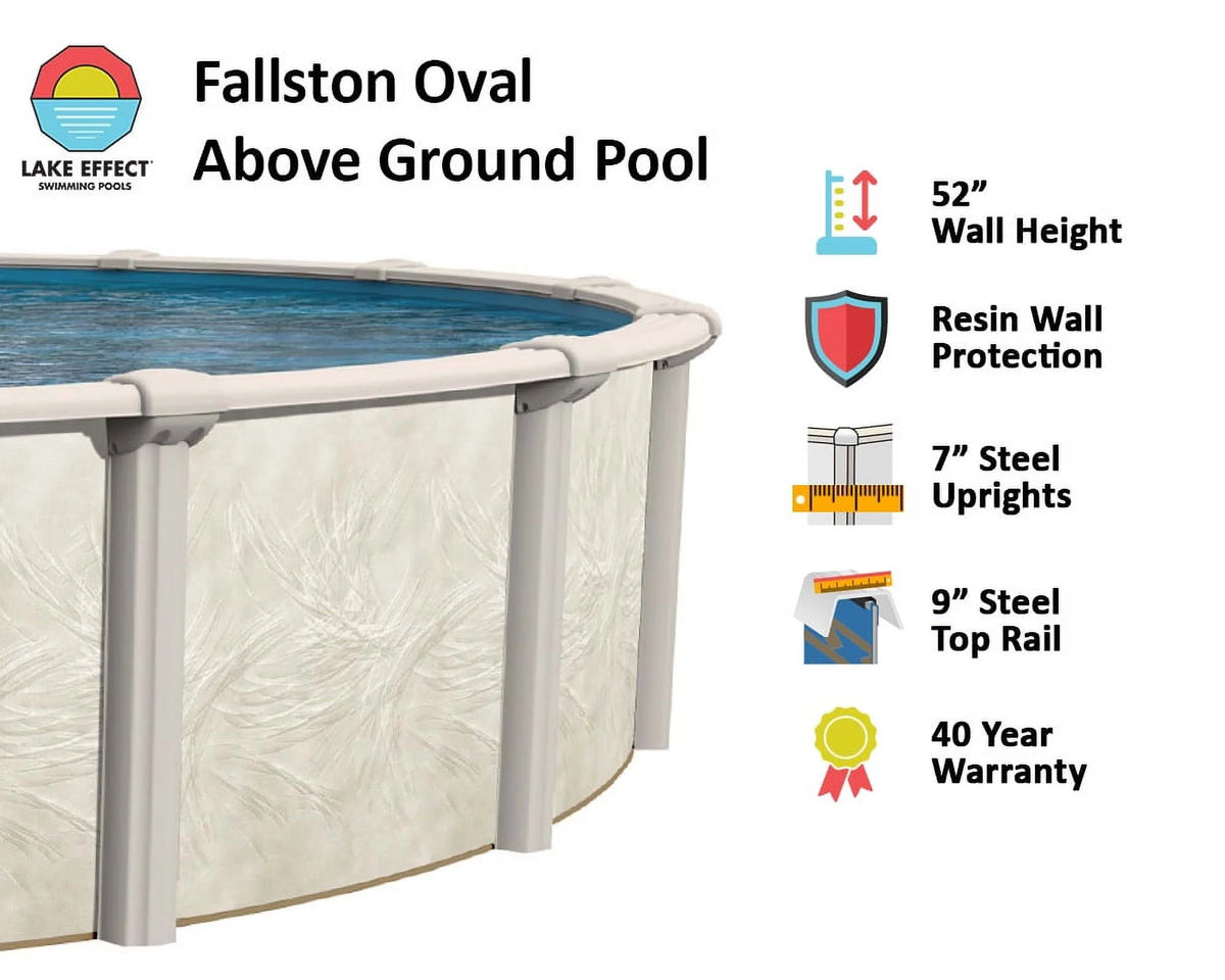 15' x 30' Oval x 52 Swimming Pool Kit with 25 Gauge Liner C373370
