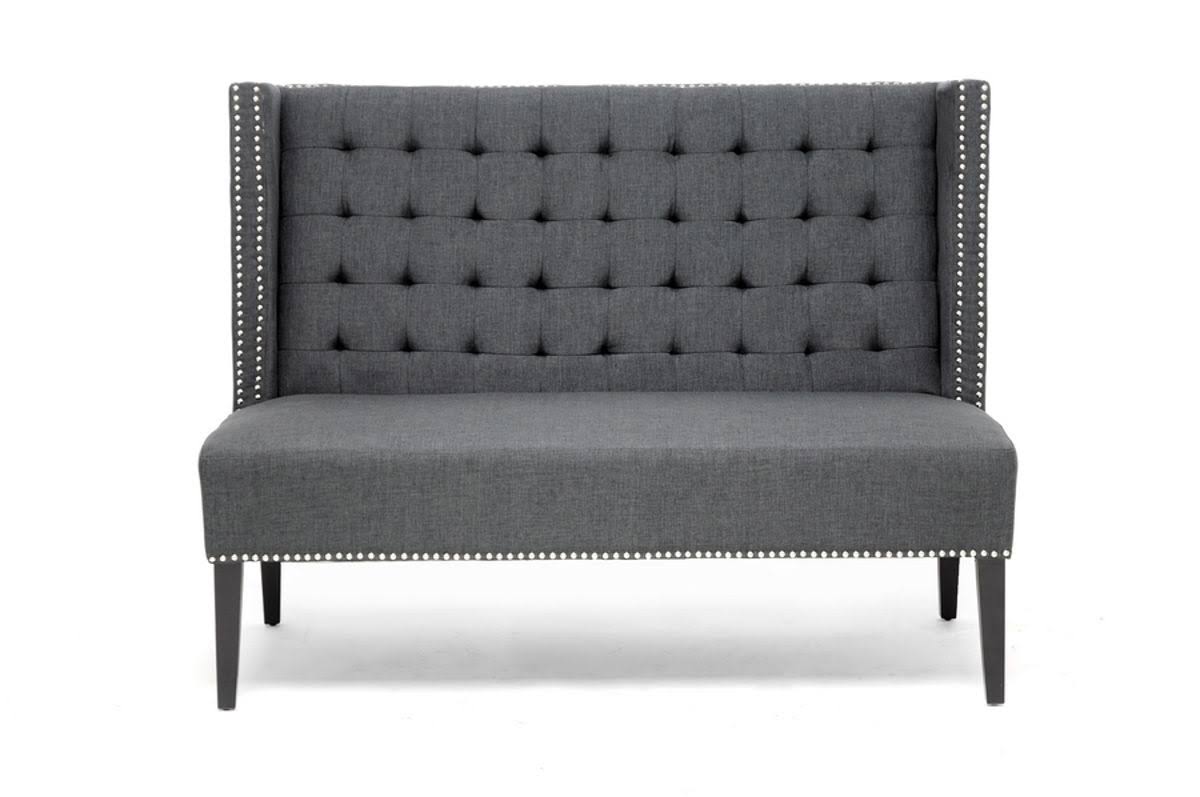 Gray Linen Banquette Bench J1017