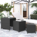 Black Poly Rattan Nesting Tables 3 pcs V7541