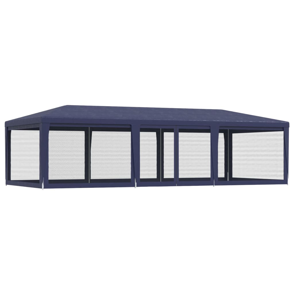 Party Tent with 8 Mesh Sidewalls Blue 29.5'x13.1' HDPE V440