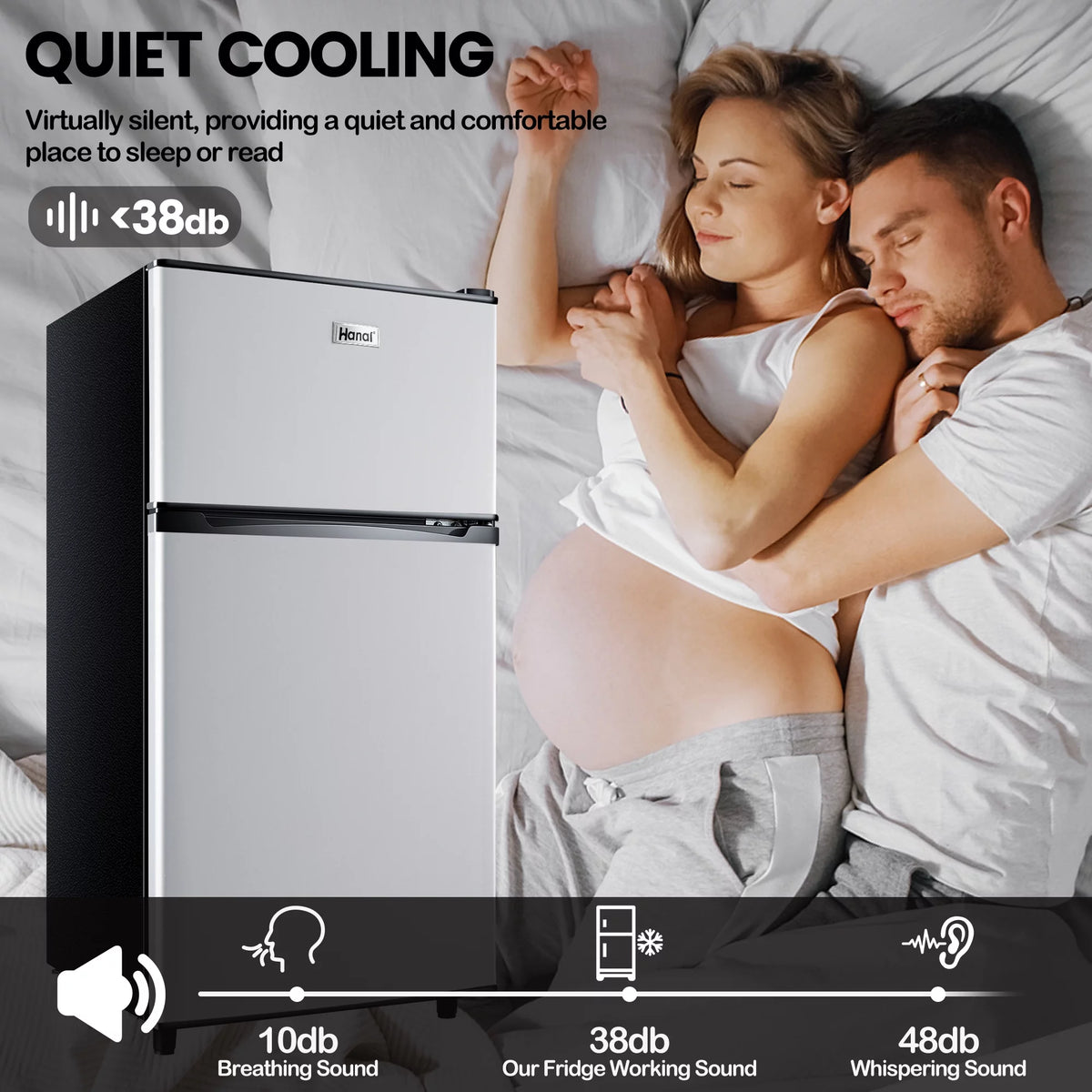 3.5 Cu ft Two Door Mini Fridge with Freezer X5980