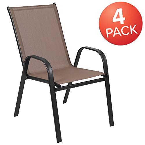 4 Pack Brown Outdoor Stack Chair K614