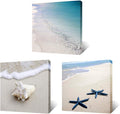 3 Piece Framed Canvas Wall Art Beach Seascape Painting K5502