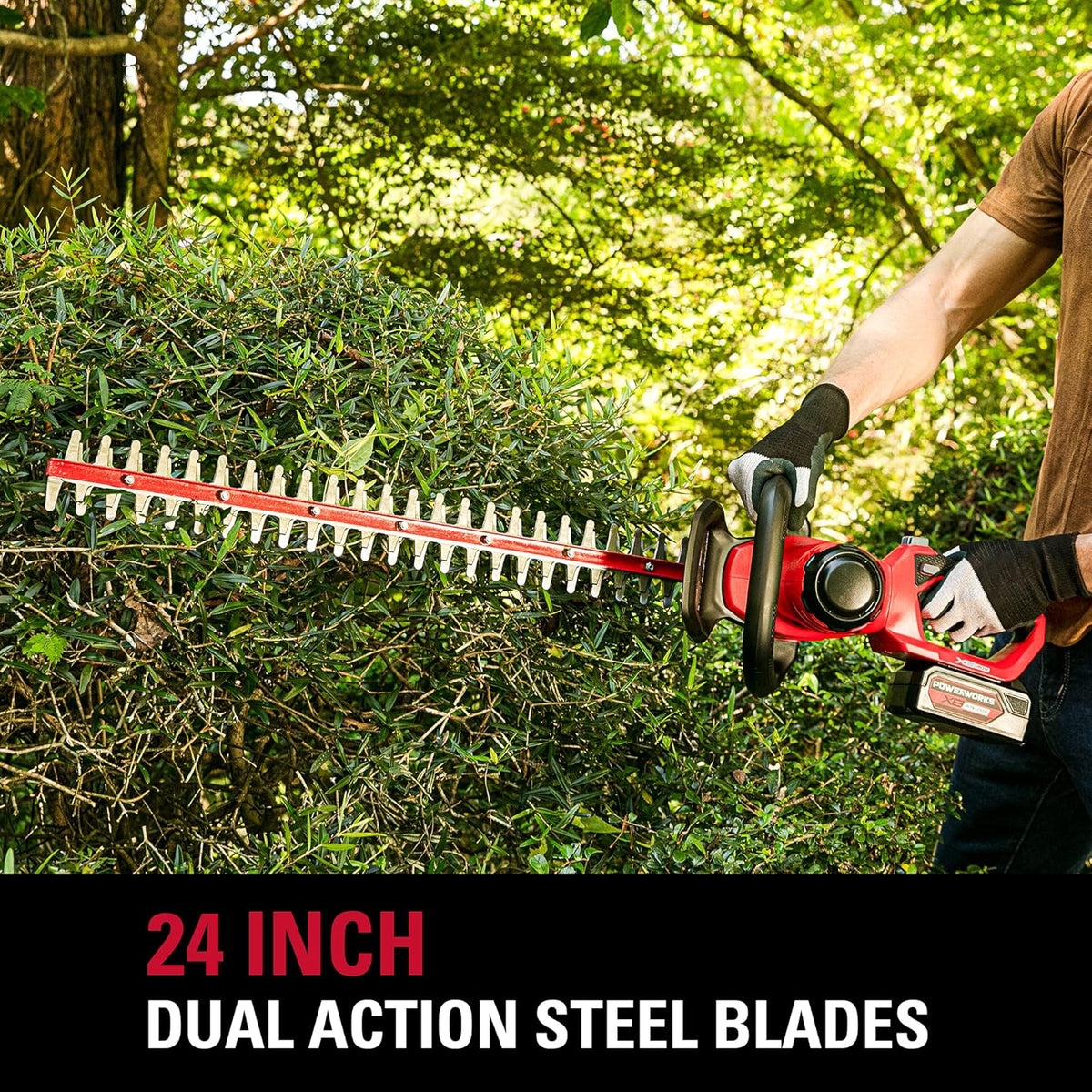 40V 24 Inch Cordless Hedge Trimmer with 2Ah Battery and Charger H2966