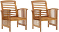 2X Solid Acacia Wood Garden Chair S532738