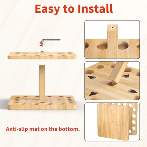 Natural Wooden Fishing Rod Storage Rack D8316