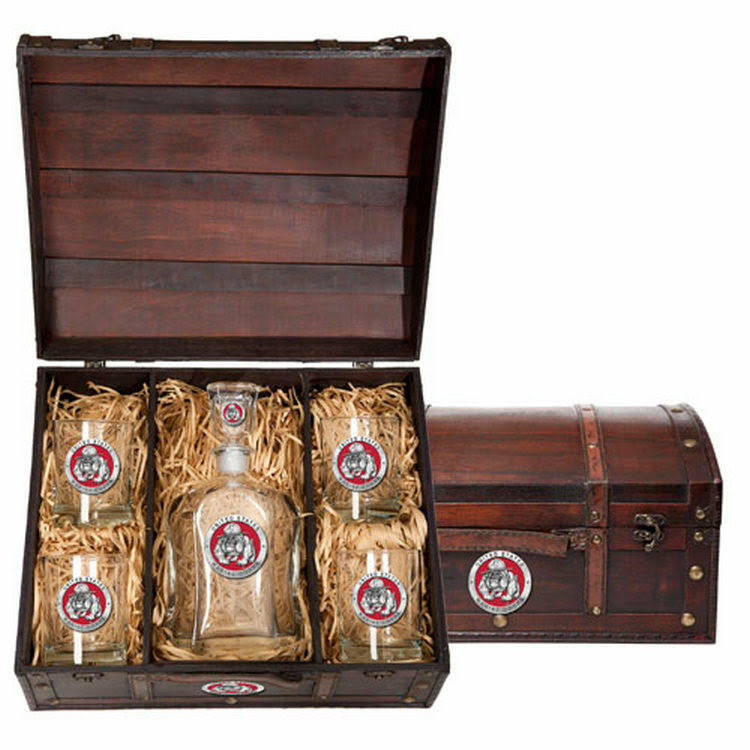 Metalworks Decanter Chest Set, Red O7829