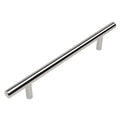 Polished Chrome Solid Steel 3/8 inch Slim Line Euro Style Cabinet Hardware Bar Pull 5 inch Hole Centers 25 M579