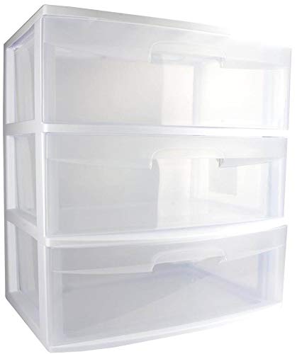 White 3 Drawer Plastic Rolling Storage Cart C298990